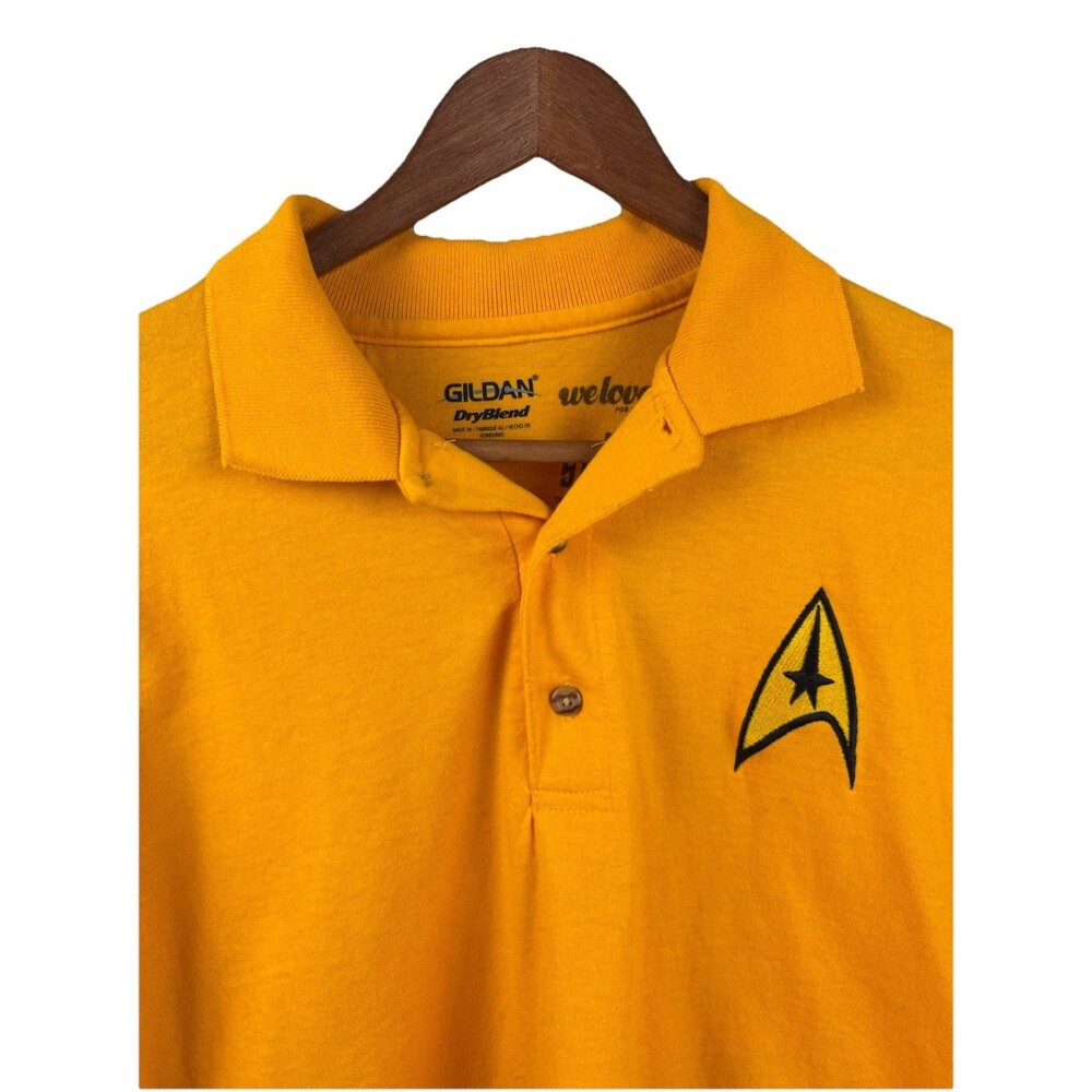 Vintage Fan Star Trek Starfleet Command Uniform Polo Shirt Medium Patch 2014